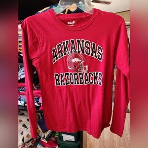 Arkansas Razorbacks youth long sleeve tee shirt size lg 14/16